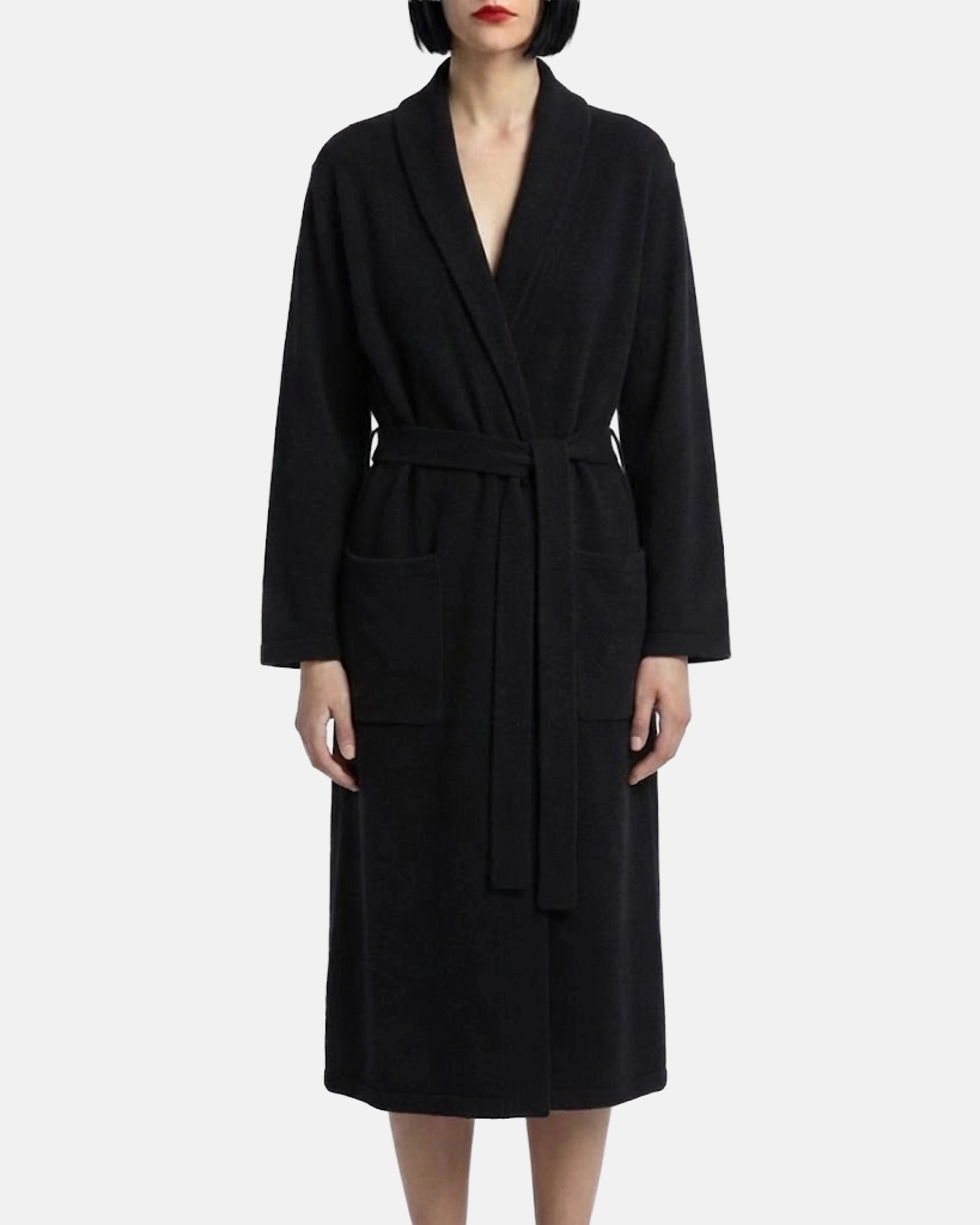 Dressing Gown Cashmere Noir Rivoli