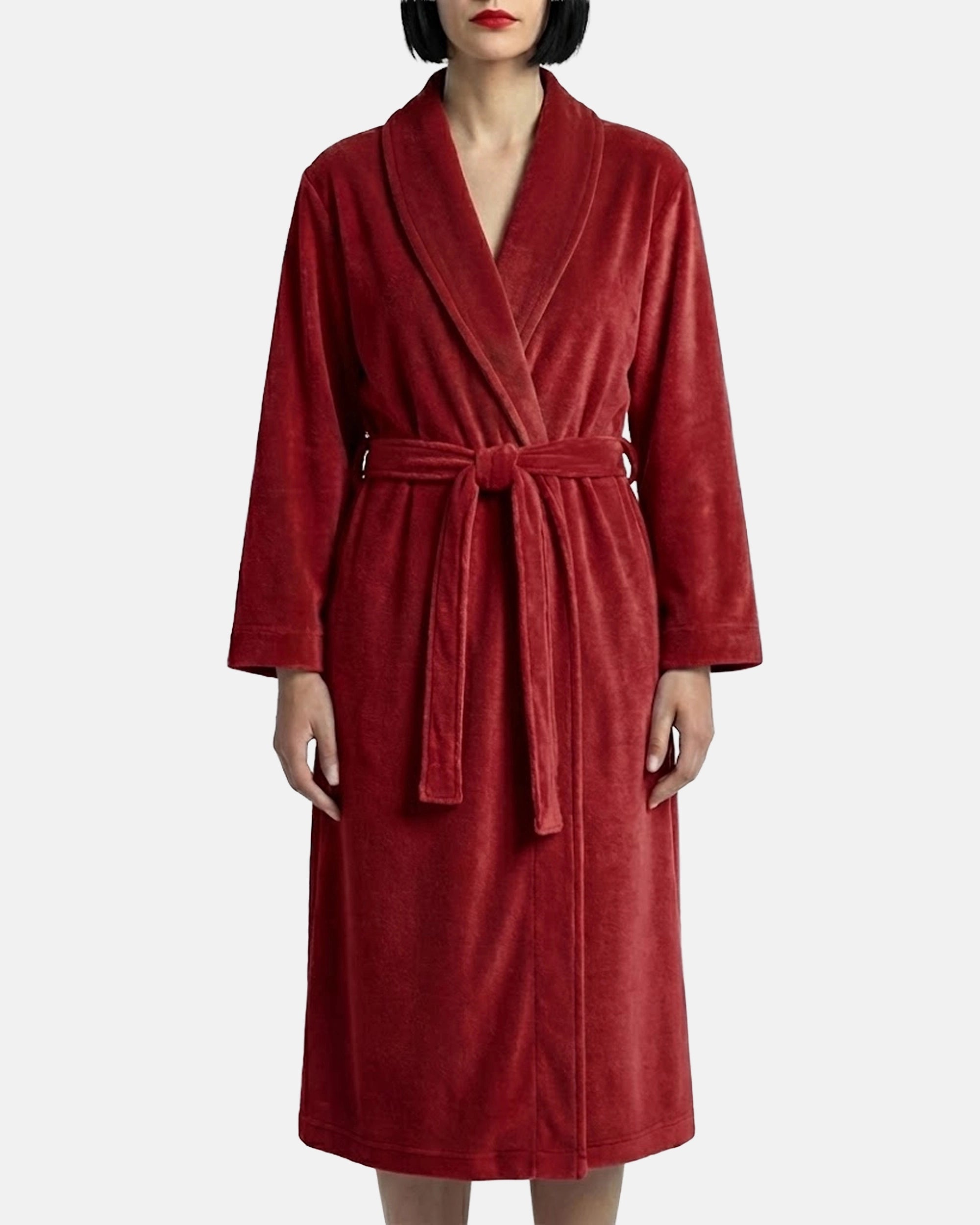 Dressing Gown Velvet Rouge Opéra